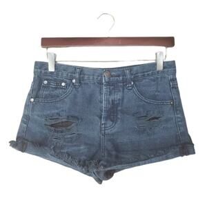 Tobi Distressed Frayed Cut Off Denim Shorts